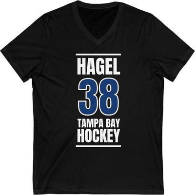 Hagel 38 Tampa Bay Hockey Blue Vertical Design Unisex V-Neck Tee