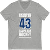 Raddysh 43 Tampa Bay Hockey Blue Vertical Design Unisex V-Neck Tee