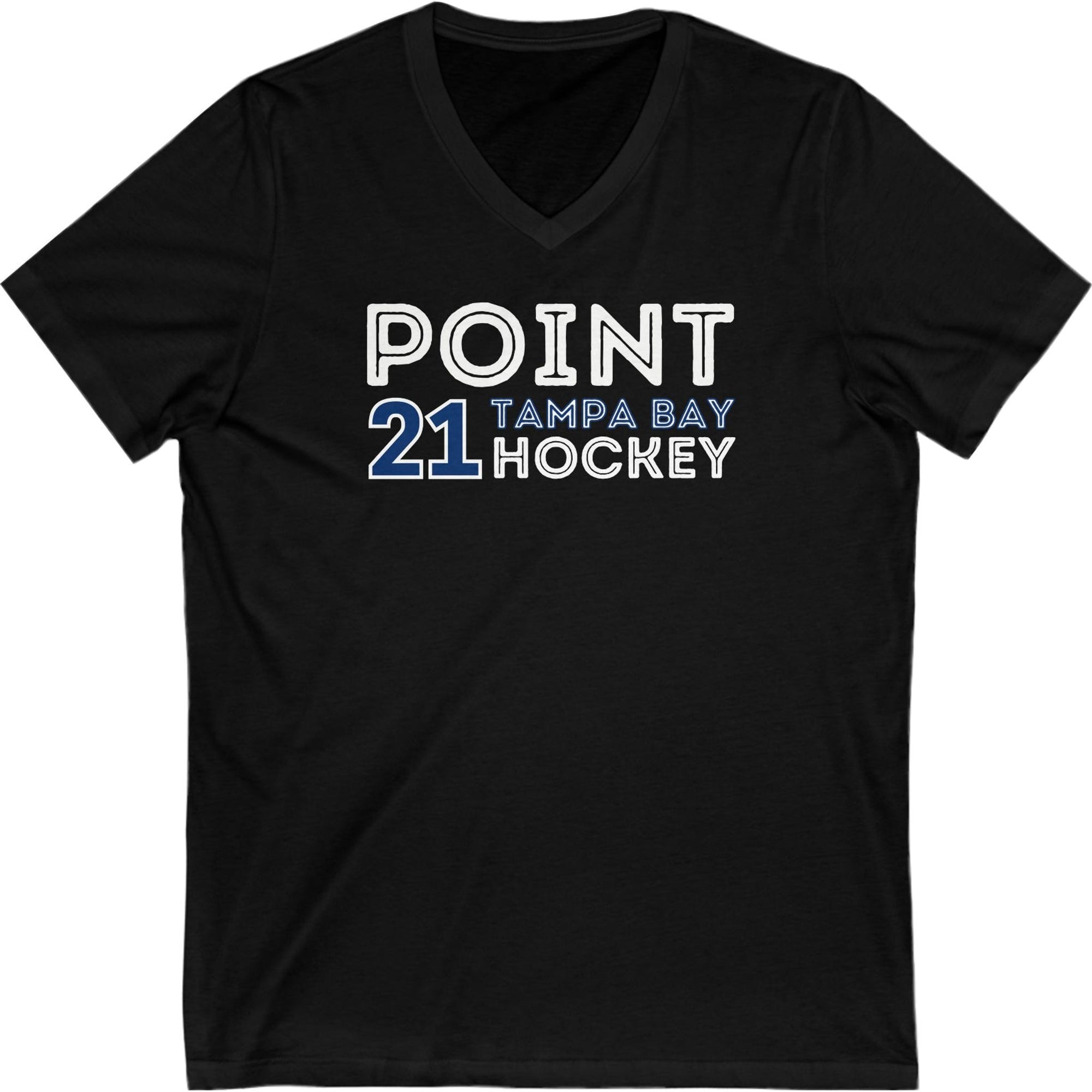 Point 21 Tampa Bay Hockey Grafitti Wall Design Unisex V-Neck Tee