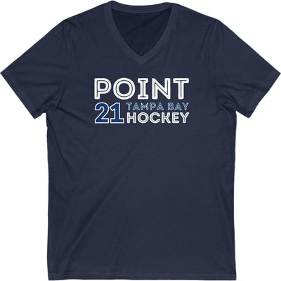 Point 21 Tampa Bay Hockey Grafitti Wall Design Unisex V-Neck Tee