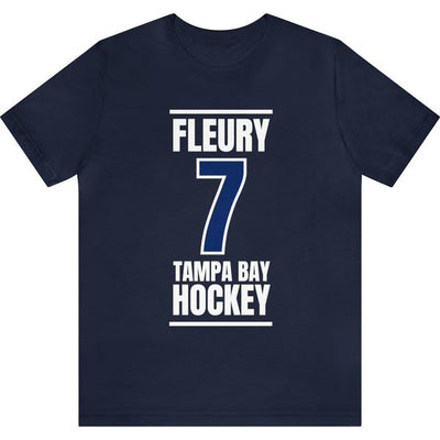 Fleury 7 Tampa Bay Hockey Blue Vertical Design Unisex T-Shirt