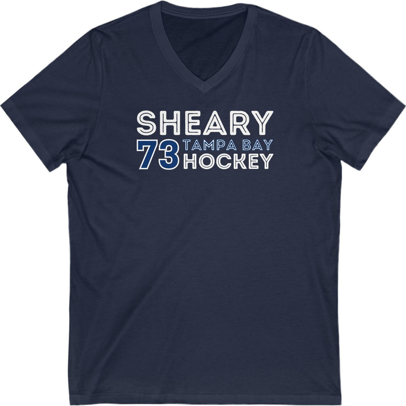 Sheary 73 Tampa Bay Hockey Grafitti Wall Design Unisex V-Neck Tee