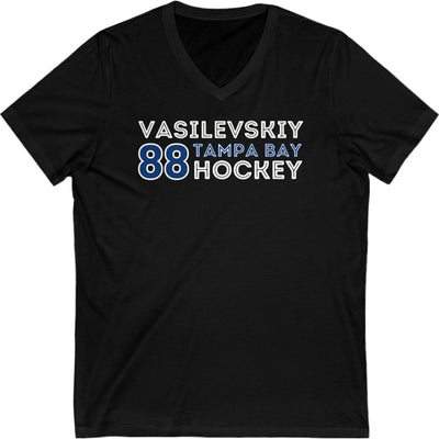 Vasilevskiy 88 Tampa Bay Hockey Grafitti Wall Design Unisex V-Neck Tee