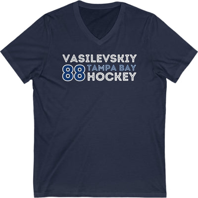 Vasilevskiy 88 Tampa Bay Hockey Grafitti Wall Design Unisex V-Neck Tee