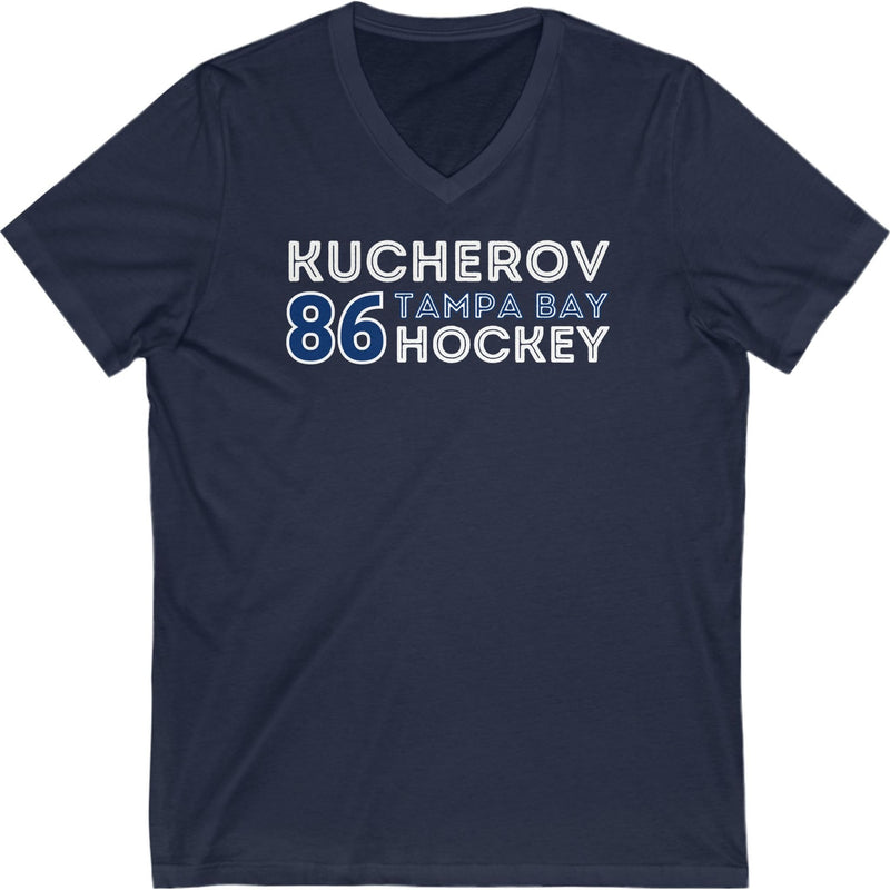 Kucherov 86 Tampa Bay Hockey Grafitti Wall Design Unisex V-Neck Tee