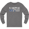 Koepke 45 Tampa Bay Hockey Unisex Jersey Long Sleeve Shirt