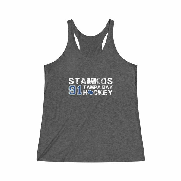 Stamkos 91 Tampa Bay Hockey Women's Tri-Blend Racerback Tank