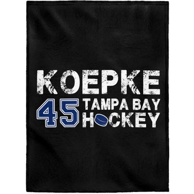 Koepke 45 Tampa Bay Hockey Velveteen Plush Blanket