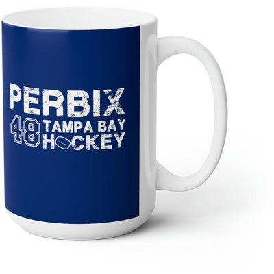 Perbix 48 Tampa Bay Hockey Ceramic Coffee Mug In Blue, 15oz