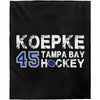 Koepke 45 Tampa Bay Hockey Velveteen Plush Blanket