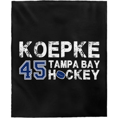 Koepke 45 Tampa Bay Hockey Velveteen Plush Blanket