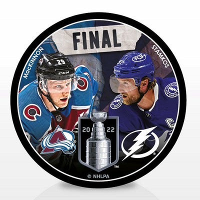 Stamkos vs. MacKinnon 2022 Stanley Cup Final Souvenir Hockey Puck