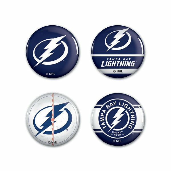 Tampa Bay Lightning Fashion Pin Button Four Pack