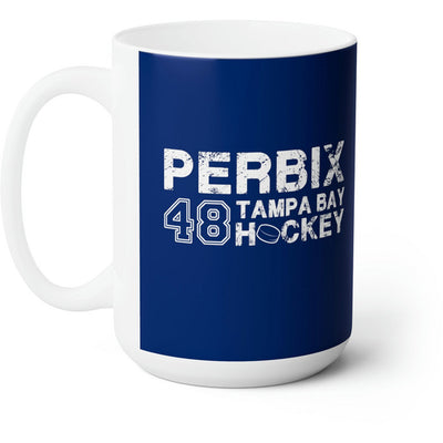 Perbix 48 Tampa Bay Hockey Ceramic Coffee Mug In Blue, 15oz