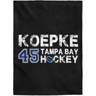 Koepke 45 Tampa Bay Hockey Velveteen Plush Blanket