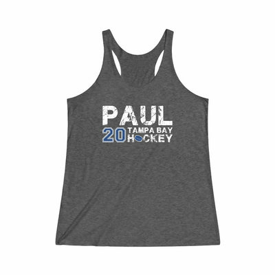 Paul 20 Tampa Bay Hockey Women's Tri-Blend Racerback Tank Top